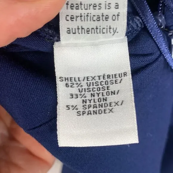 Diane Von Furstenberg DVF Serafina Ruffle Hem Navy Blue Dress Size 8 - Picture 11 of 11